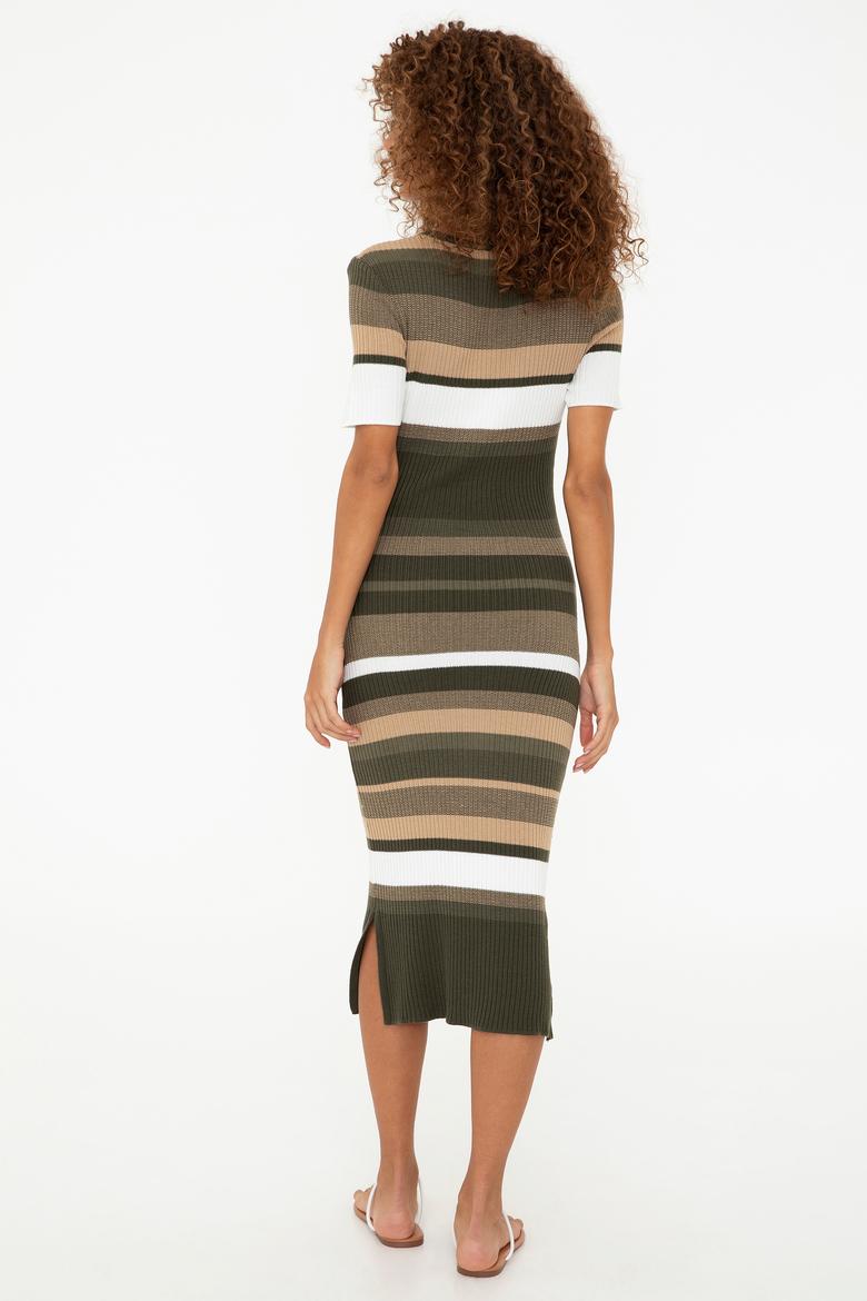 Kadın Yeşil Triko Elbise - 50217605024