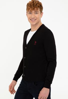 Erkek Siyah Basic Triko Hırka - 50236997023