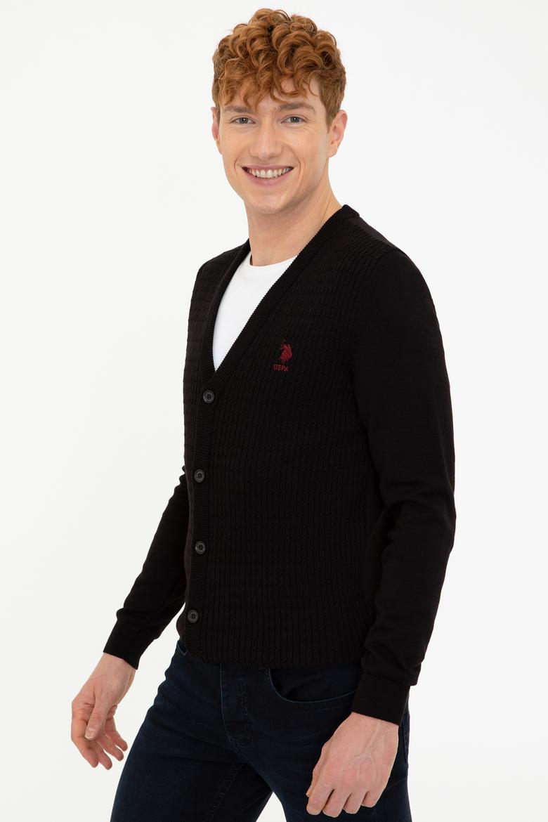 Erkek Siyah Basic Triko Hırka - 50236997023