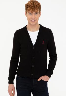 Erkek Siyah Basic Triko Hırka - 50236997023