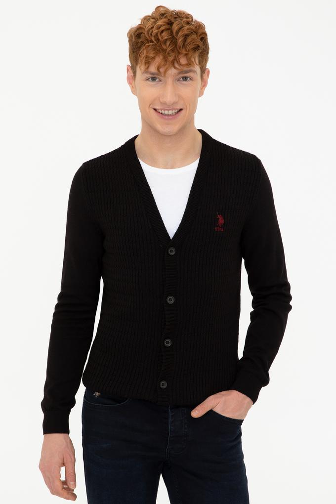 Erkek Siyah Basic Triko Hırka