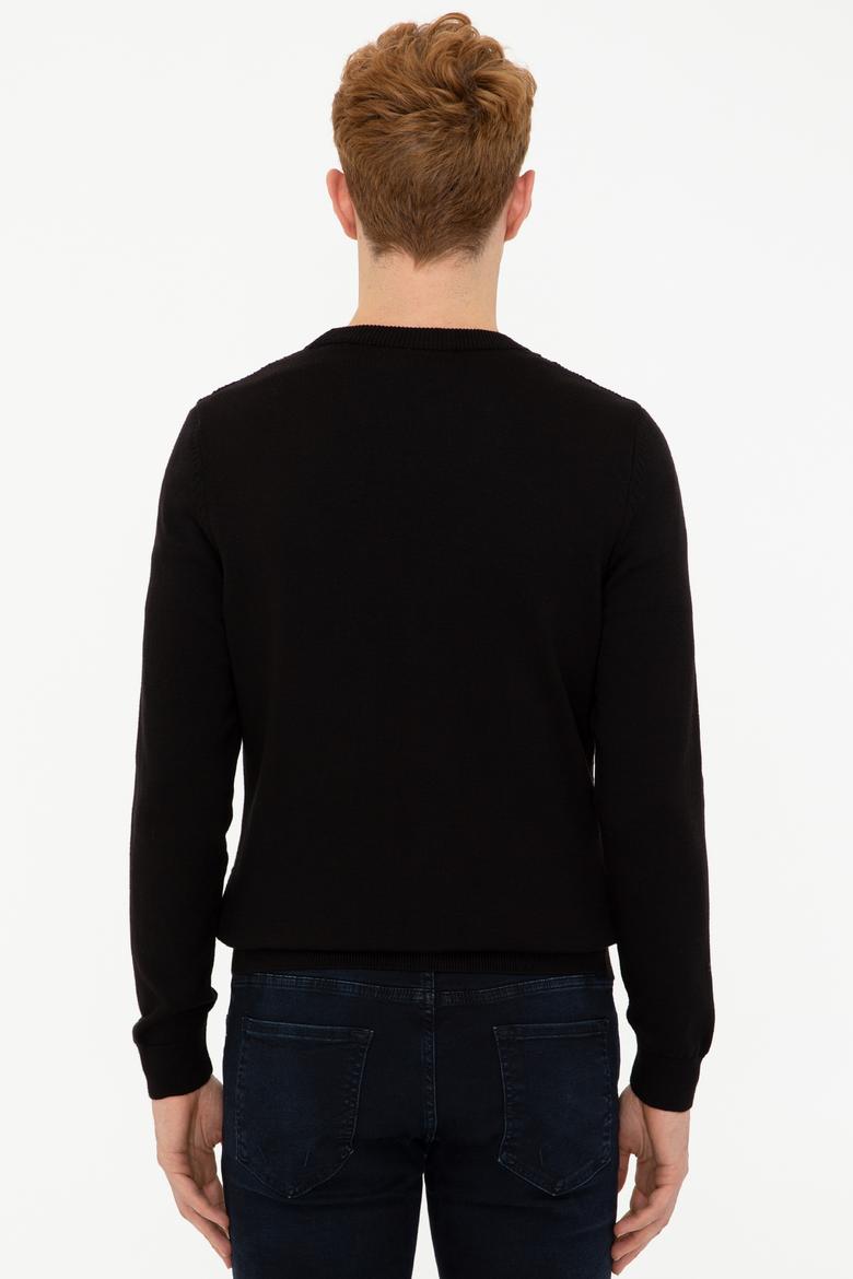 Erkek Siyah Basic Triko Hırka - 50236997023