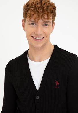 Erkek Siyah Basic Triko Hırka - 50236997023