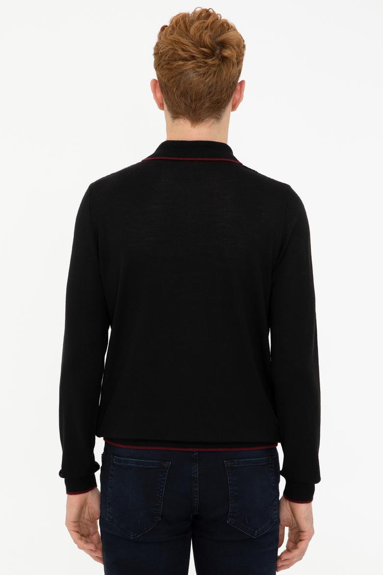 Erkek Siyah Polo Yaka Triko Kazak - 50210320023