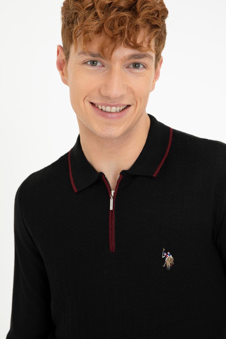 Erkek Siyah Polo Yaka Triko Kazak - 50210320023