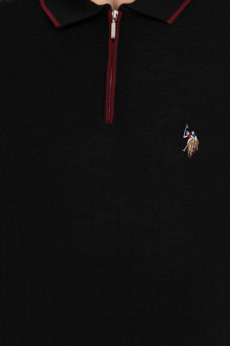 Erkek Siyah Polo Yaka Triko Kazak - 50210320023