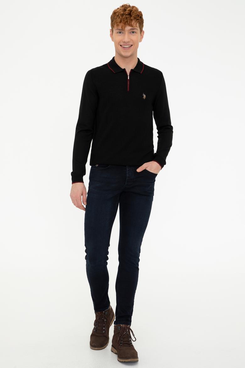 Erkek Siyah Polo Yaka Triko Kazak - 50210320023