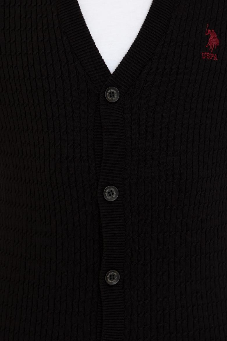 Erkek Siyah Basic Triko Hırka - 50236997023