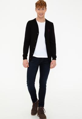 Erkek Siyah Basic Triko Hırka - 50236997023