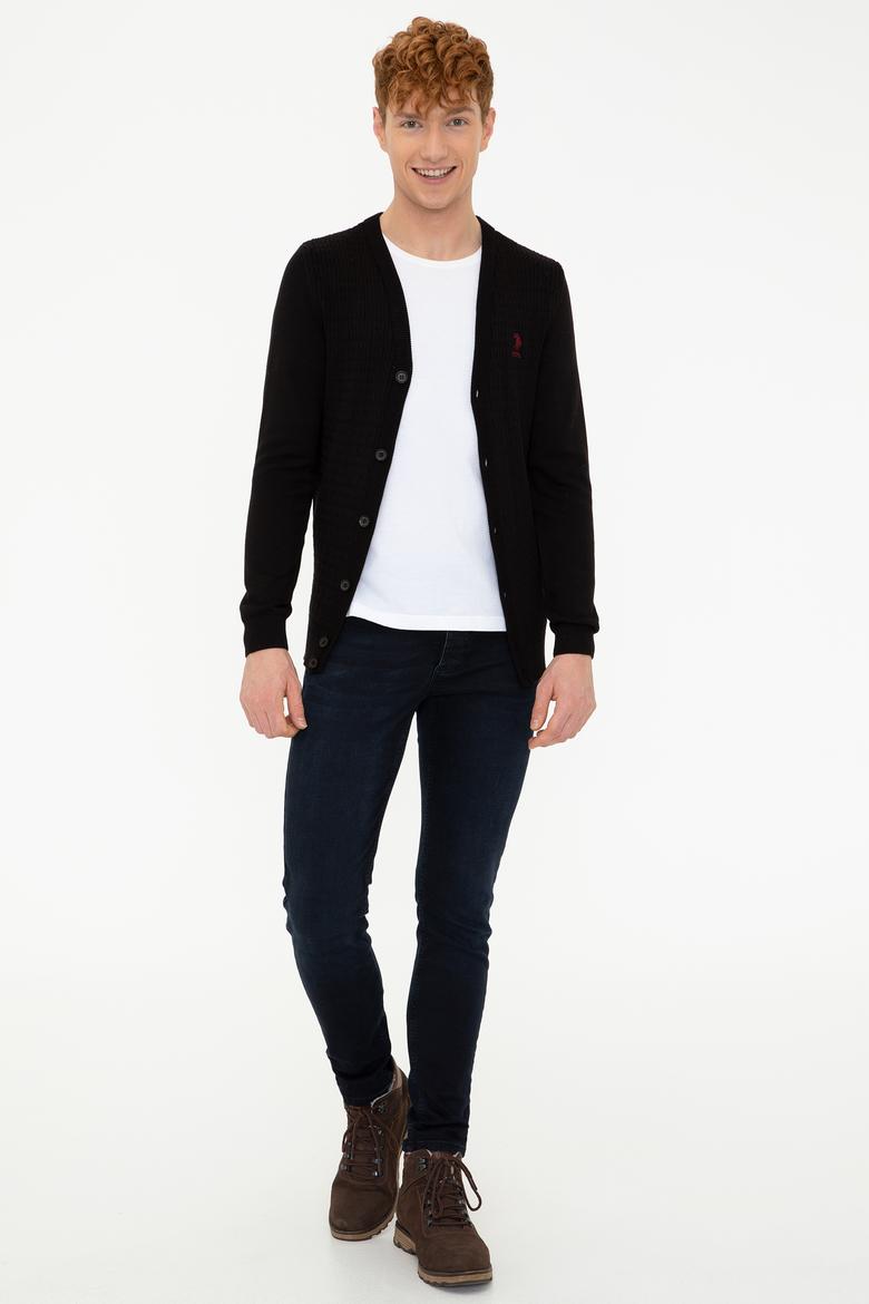 Erkek Siyah Basic Triko Hırka - 50236997023