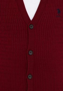 Erkek Bordo Basic Triko Hırka - 50236997046