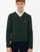 Erkek Yeşil V Yaka Basic Triko Kazak