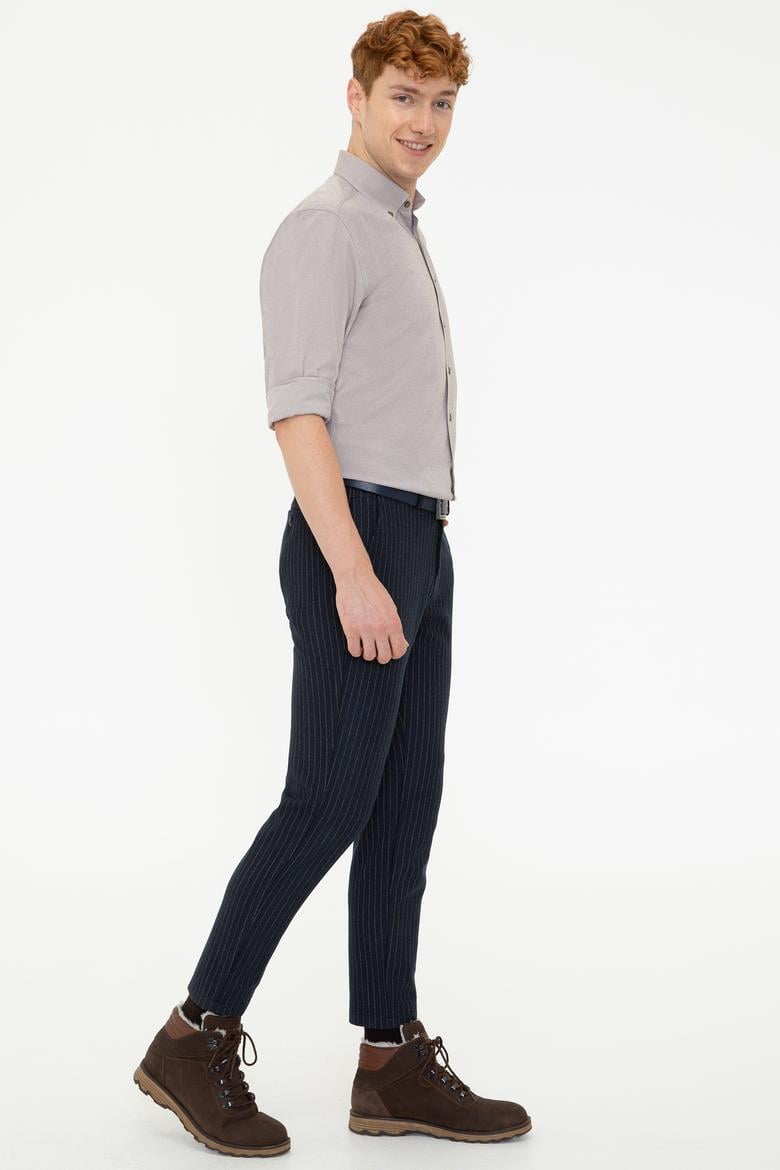 Erkek Lacivert Kanvas Pantolon - 50241048009