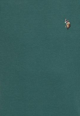 Erkek Koyu Yeşil Bisiklet Yaka Sweatshirt - 50236865007