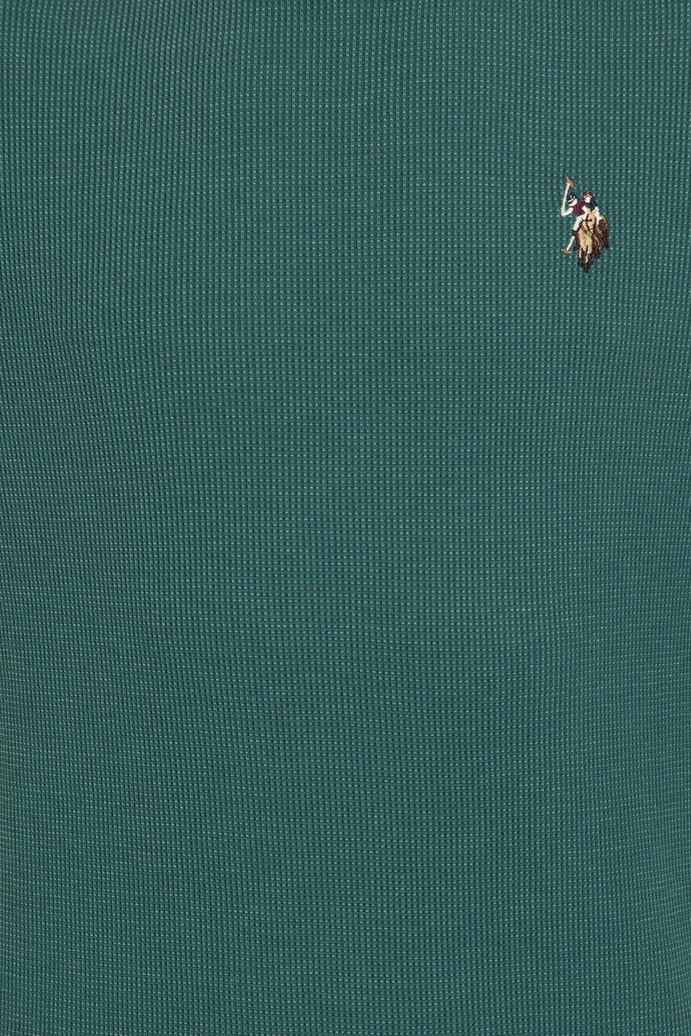 Erkek Koyu Yeşil Bisiklet Yaka Sweatshirt - 50236865007