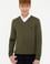 Erkek Haki V - Yaka Triko Kazak Basic