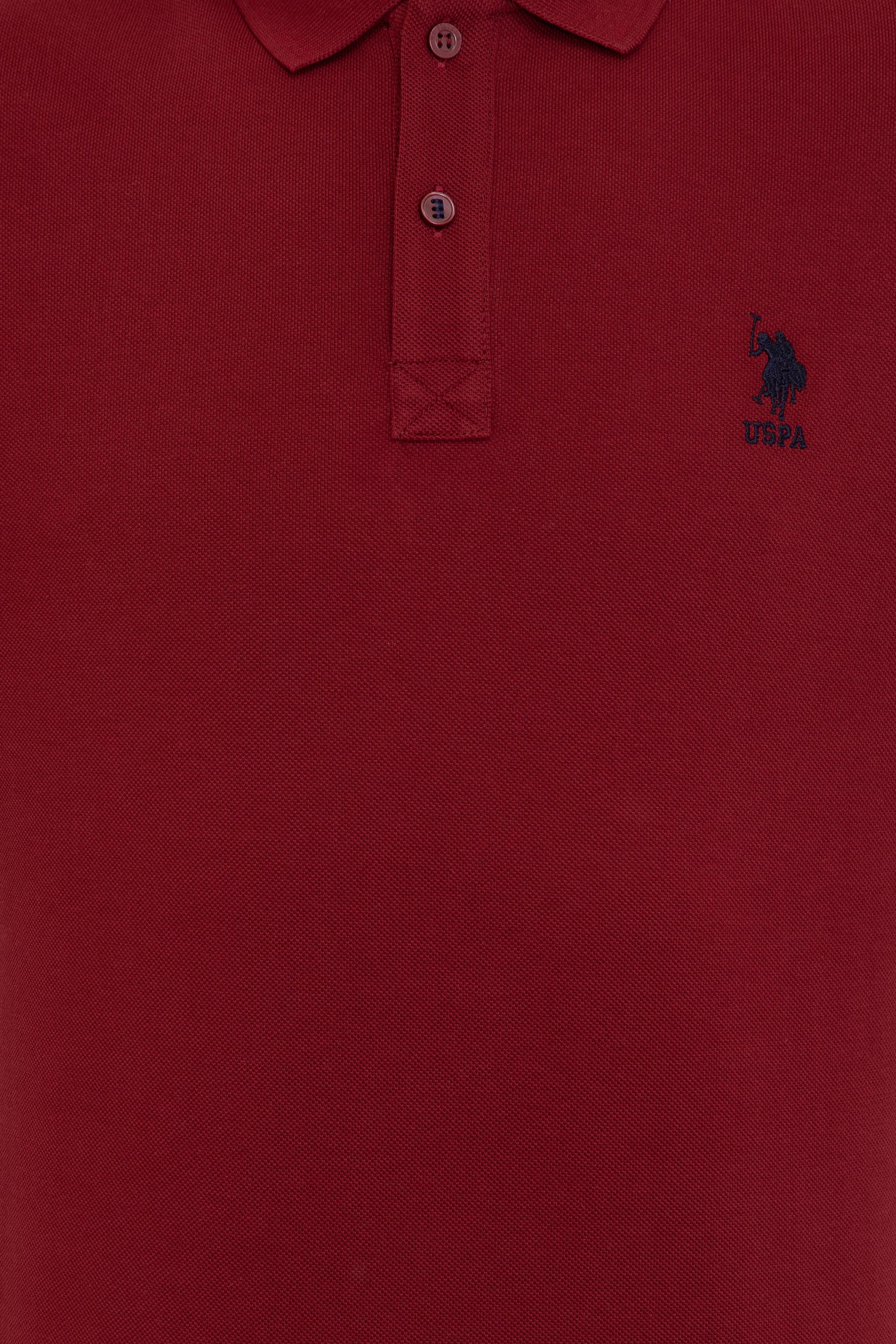 Erkek Bordo Polo Yaka Sweatshirt Basic - Image 6