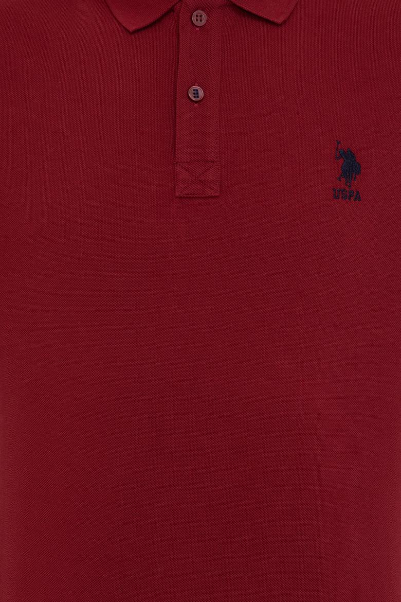 Erkek Bordo Polo Yaka Sweatshirt Basic - 50209212058