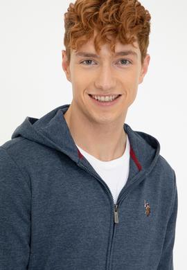 Erkek Lacivert Kapüşonlu Fermuarlı Sweatshirt - 50209069003