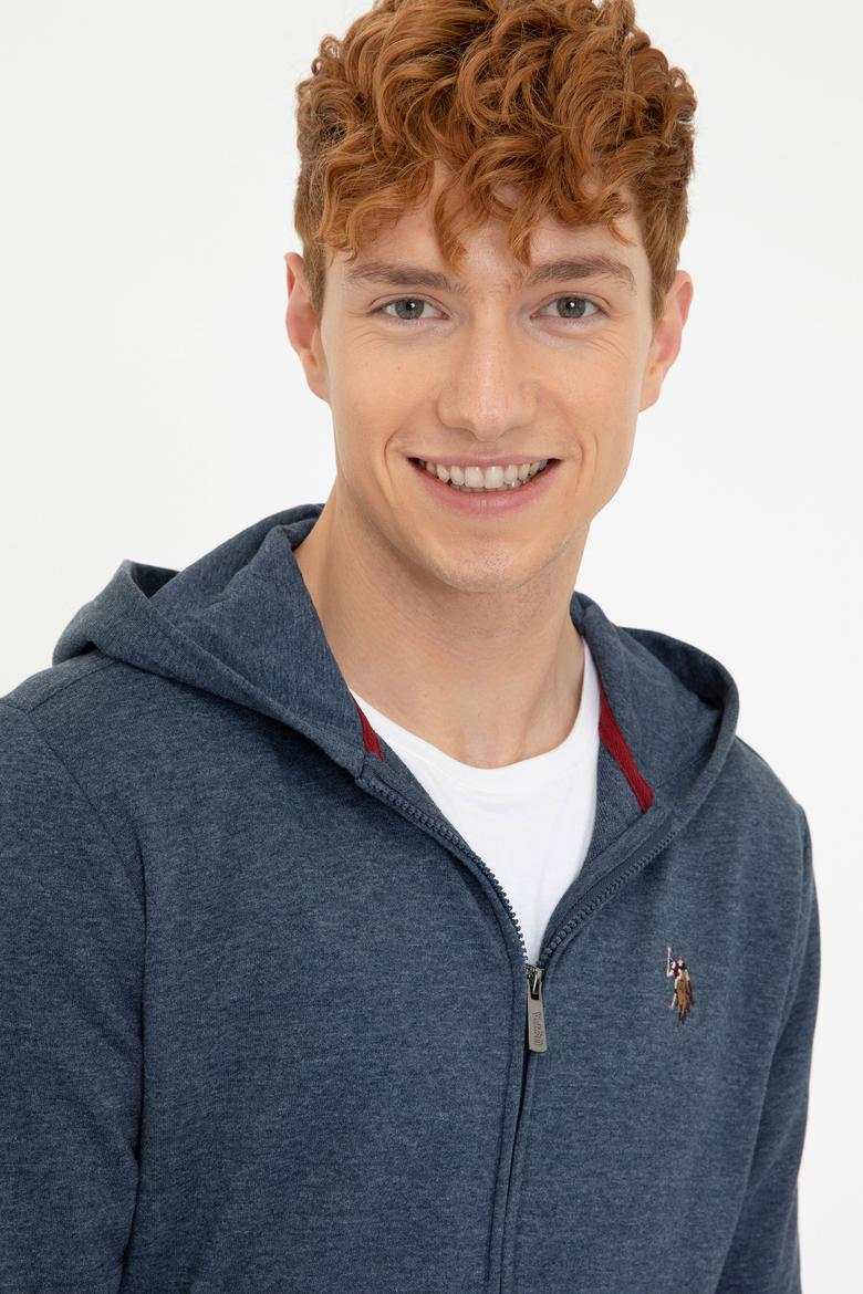 Erkek Lacivert Kapüşonlu Fermuarlı Sweatshirt - 50209069003