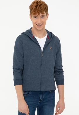 Erkek Lacivert Kapüşonlu Fermuarlı Sweatshirt - 50209069003
