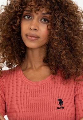 Kadın Kiremit Basic Bisiklet Yaka Kazak - 50237088077