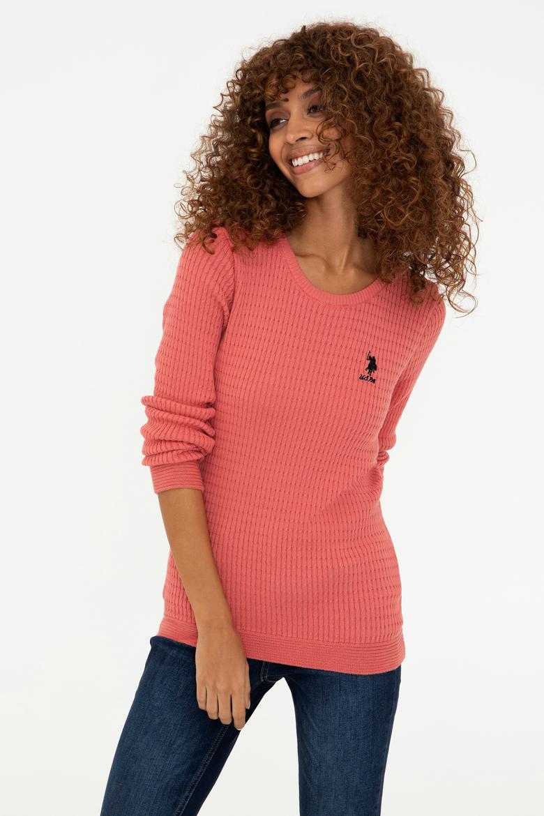 Kadın Kiremit Basic Bisiklet Yaka Kazak - 50237088077