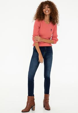 Kadın Kiremit Basic Bisiklet Yaka Kazak - 50237088077