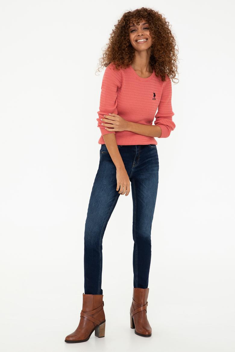 Kadın Kiremit Basic Bisiklet Yaka Kazak - 50237088077