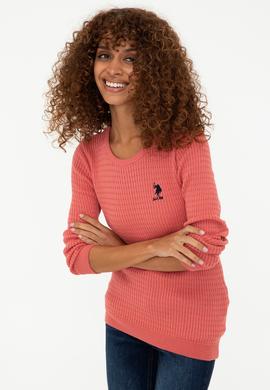 Kadın Kiremit Basic Bisiklet Yaka Kazak - 50237088077