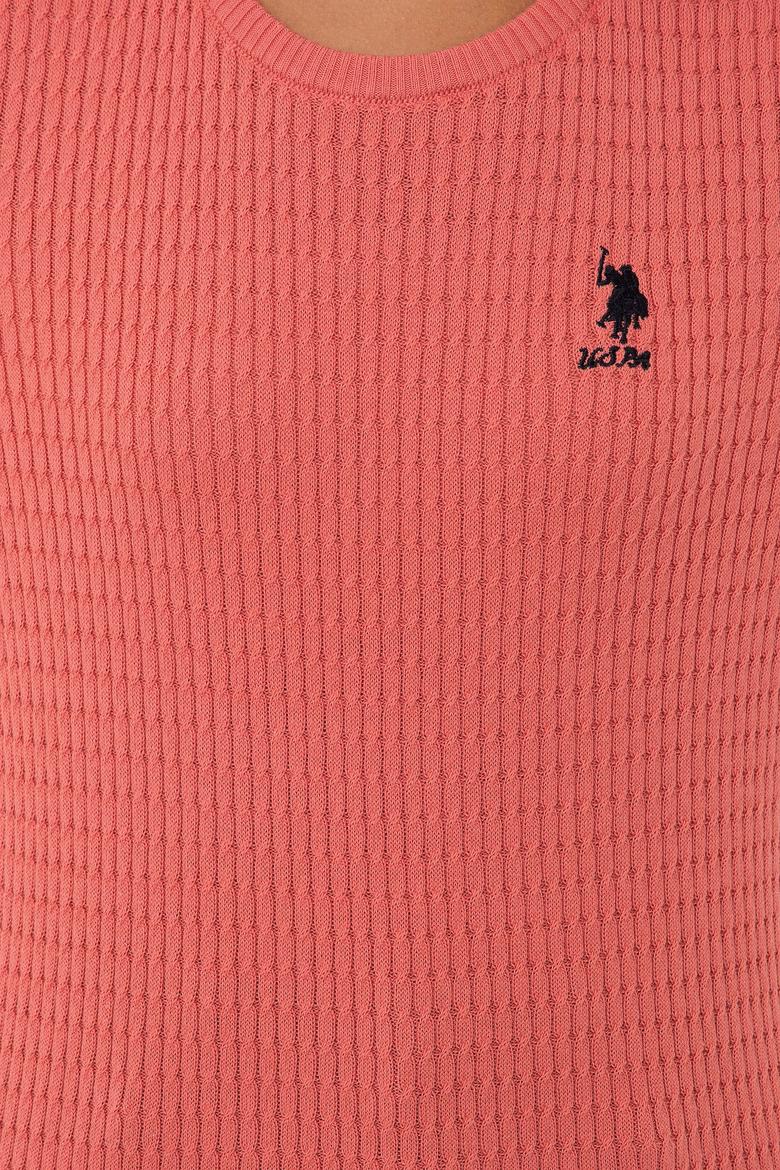 Kadın Kiremit Basic Bisiklet Yaka Kazak - 50237088077