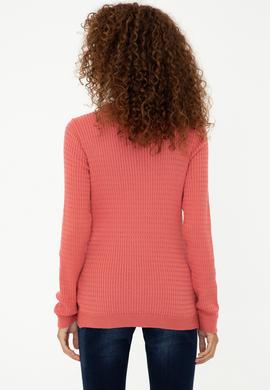 Kadın Kiremit Basic Bisiklet Yaka Kazak - 50237088077