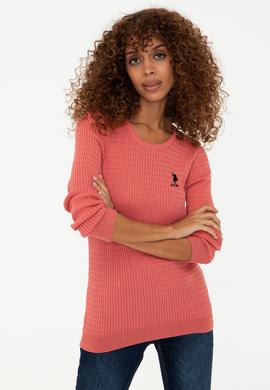 Kadın Kiremit Basic Bisiklet Yaka Kazak - 50237088077