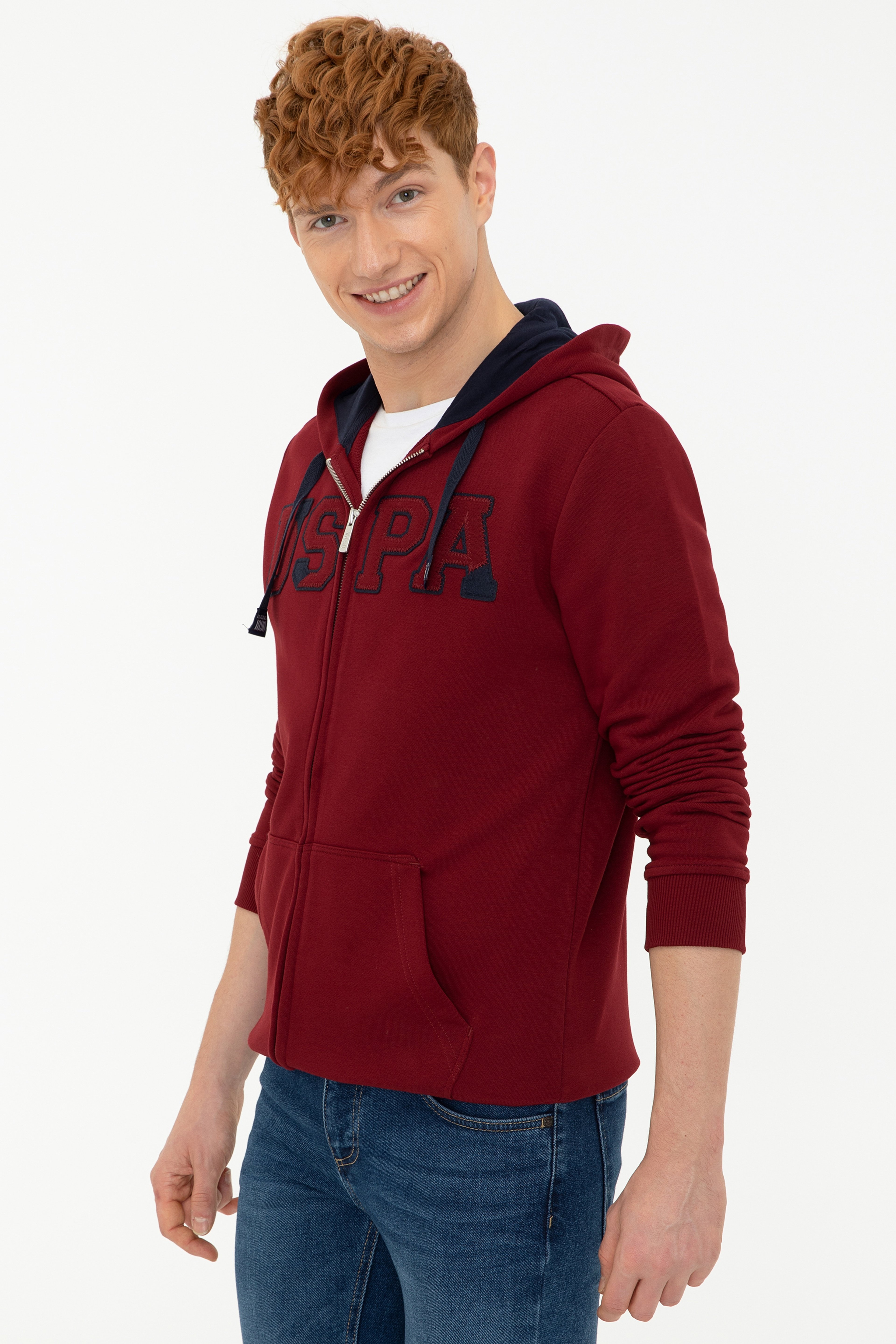Erkek Bordo Örme Hırka - Image 3