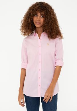 Kadın Pembe Uzun Kollu Basic Gömlek - 50208103034
