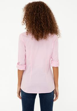 Kadın Pembe Uzun Kollu Basic Gömlek - 50208103034