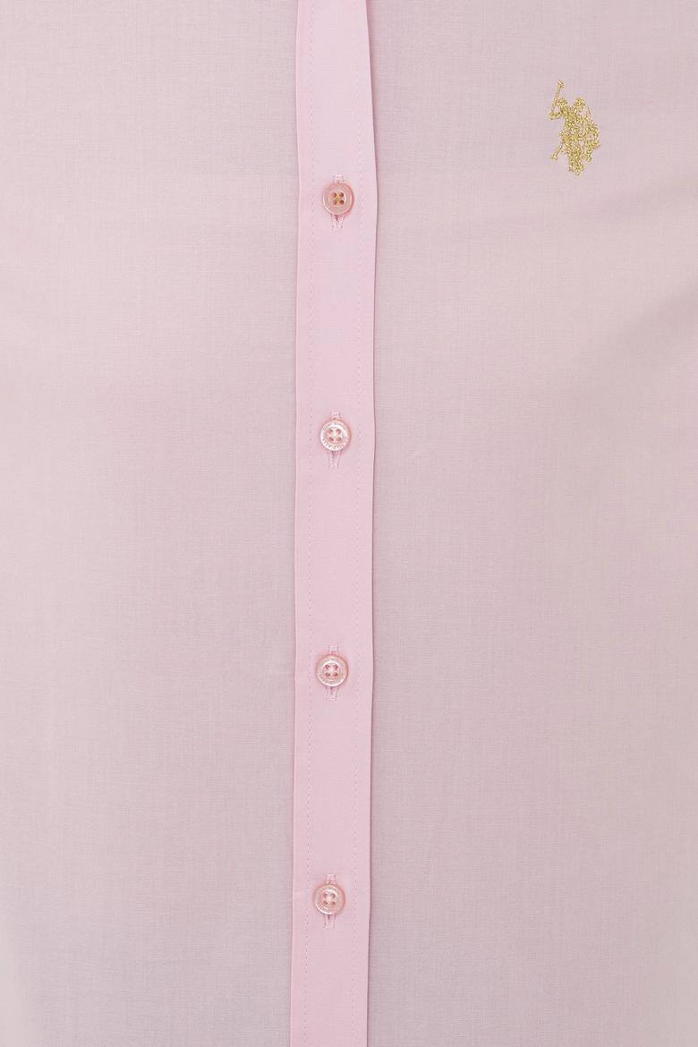 Kadın Pembe Uzun Kollu Basic Gömlek - 50208103034