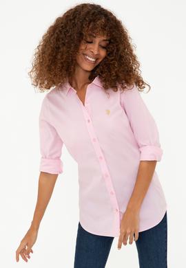 Kadın Pembe Uzun Kollu Basic Gömlek - 50208103034