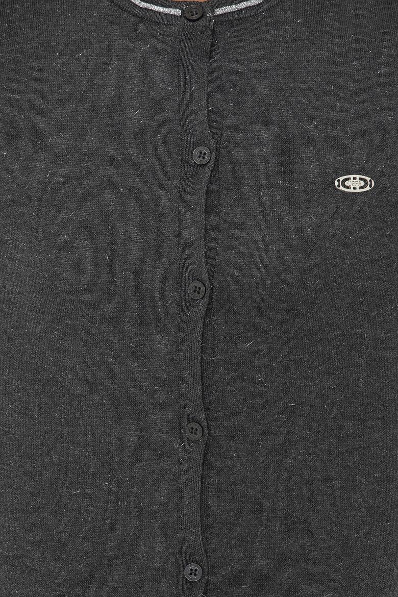 Kadın Antrasit Melanj Triko Hırka - 50237648027