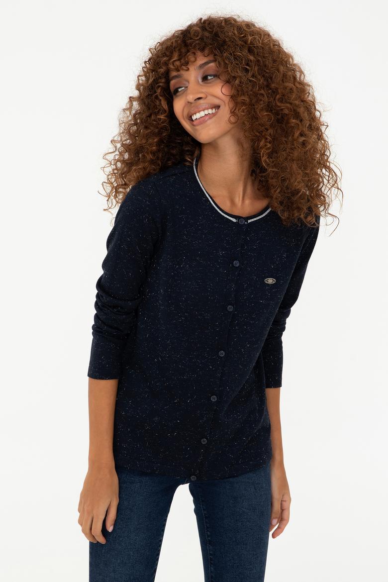 Kadın Lacivert Triko Hırka - 50237648013