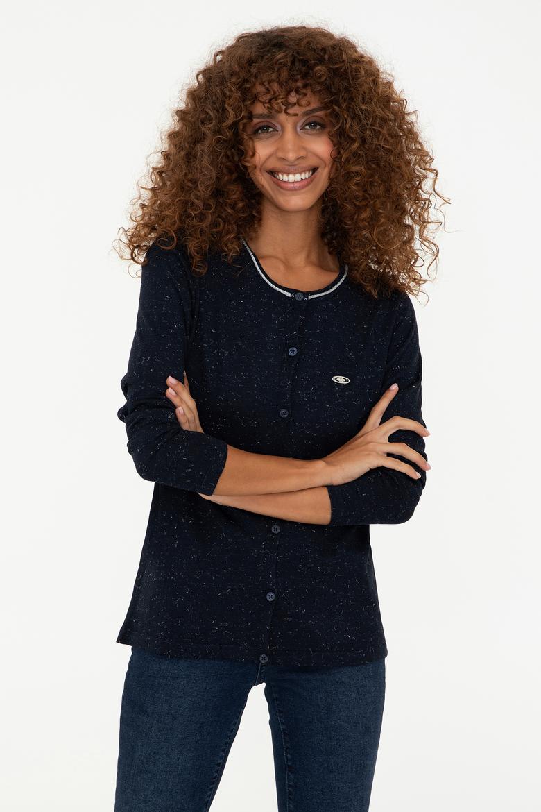 Kadın Lacivert Triko Hırka