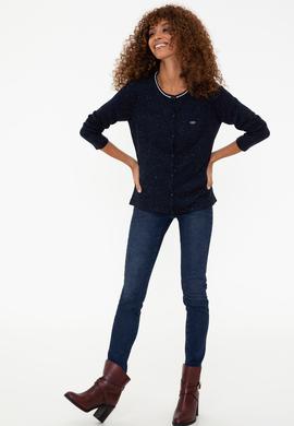 Kadın Lacivert Triko Hırka - 50237648013