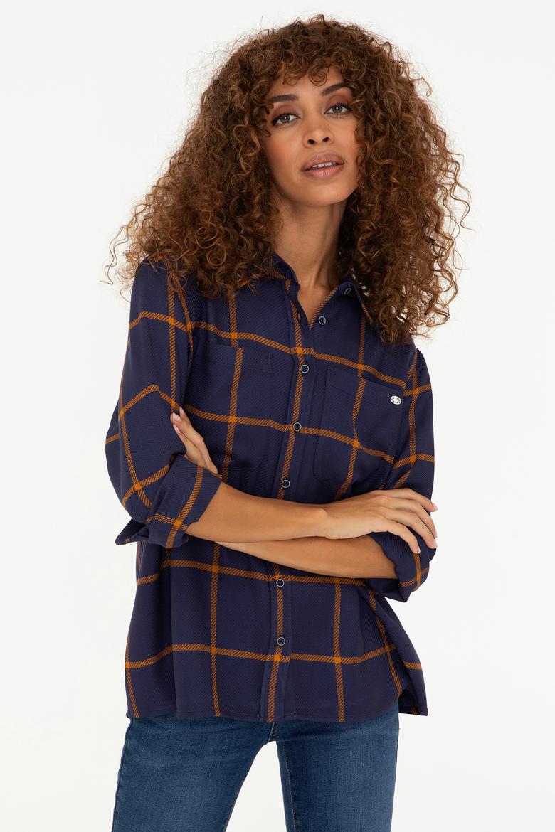 Kadın Lacivert Gömlek Uzunkol - 50237873006