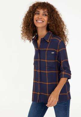 Kadın Lacivert Gömlek Uzunkol - 50237873006