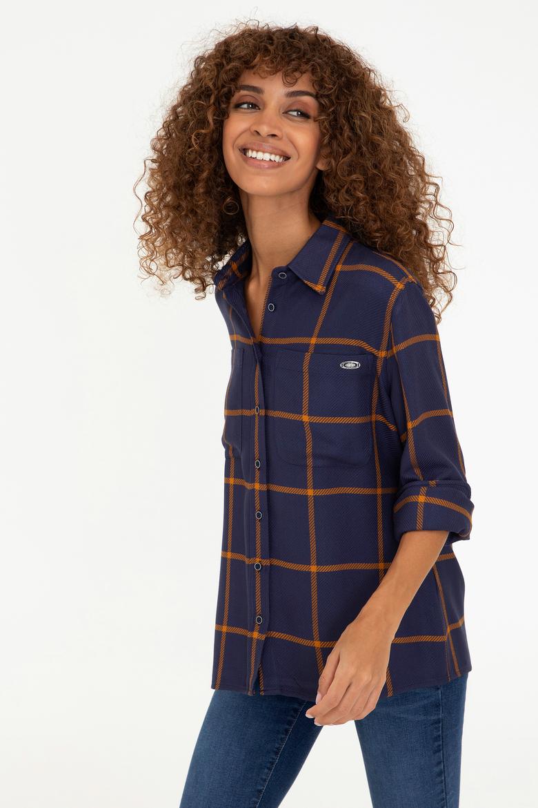 Kadın Lacivert Gömlek Uzunkol - 50237873006