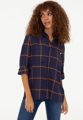 Kadın Lacivert Gömlek Uzunkol - 50237873006