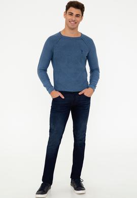 Erkek Koyu Mavi Jean Pantolon - 50208177001