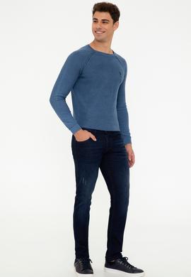 Erkek Koyu Mavi Jean Pantolon - 50208177001