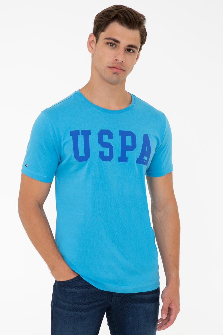 Erkek Kobalt Bisiklet Yaka Basic T-Shirt