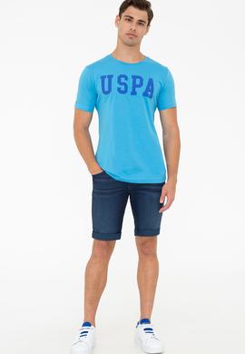 Erkek Kobalt Bisiklet Yaka Basic T-Shirt - 50232300137